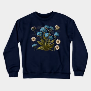 Vintage Forget me not Botanical Crewneck Sweatshirt